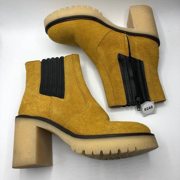 Free People James Chelsea Suede Boots Mustard Size EU 39 / US 9 - Picture 5 of 6